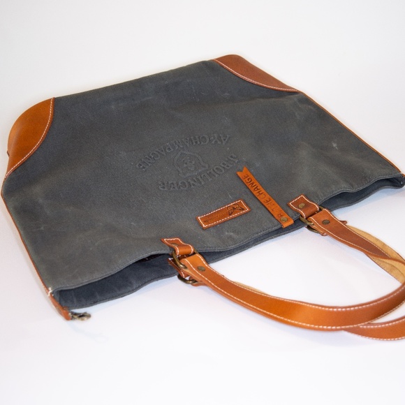 Canvas Leather Genuine Leather Handbag Vintage - Picture 2 of 6